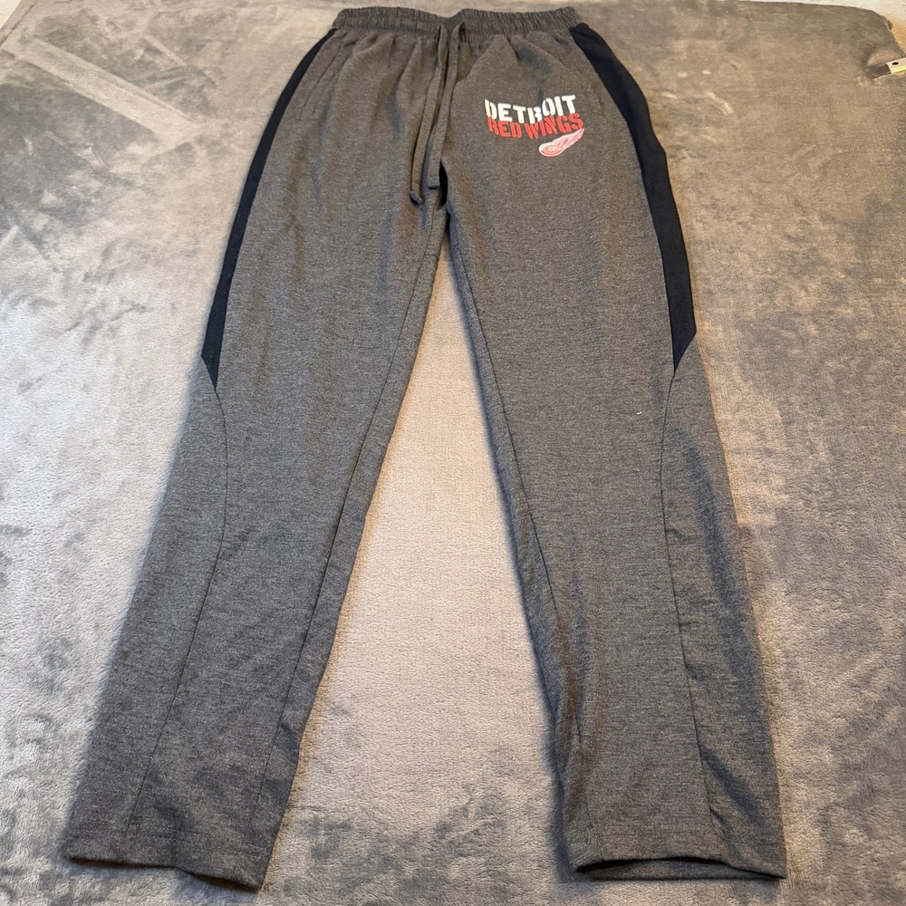 Sideline‎ Apparel NHL Detroit Red Wings Sweatpants Mens Small Gray Joggers